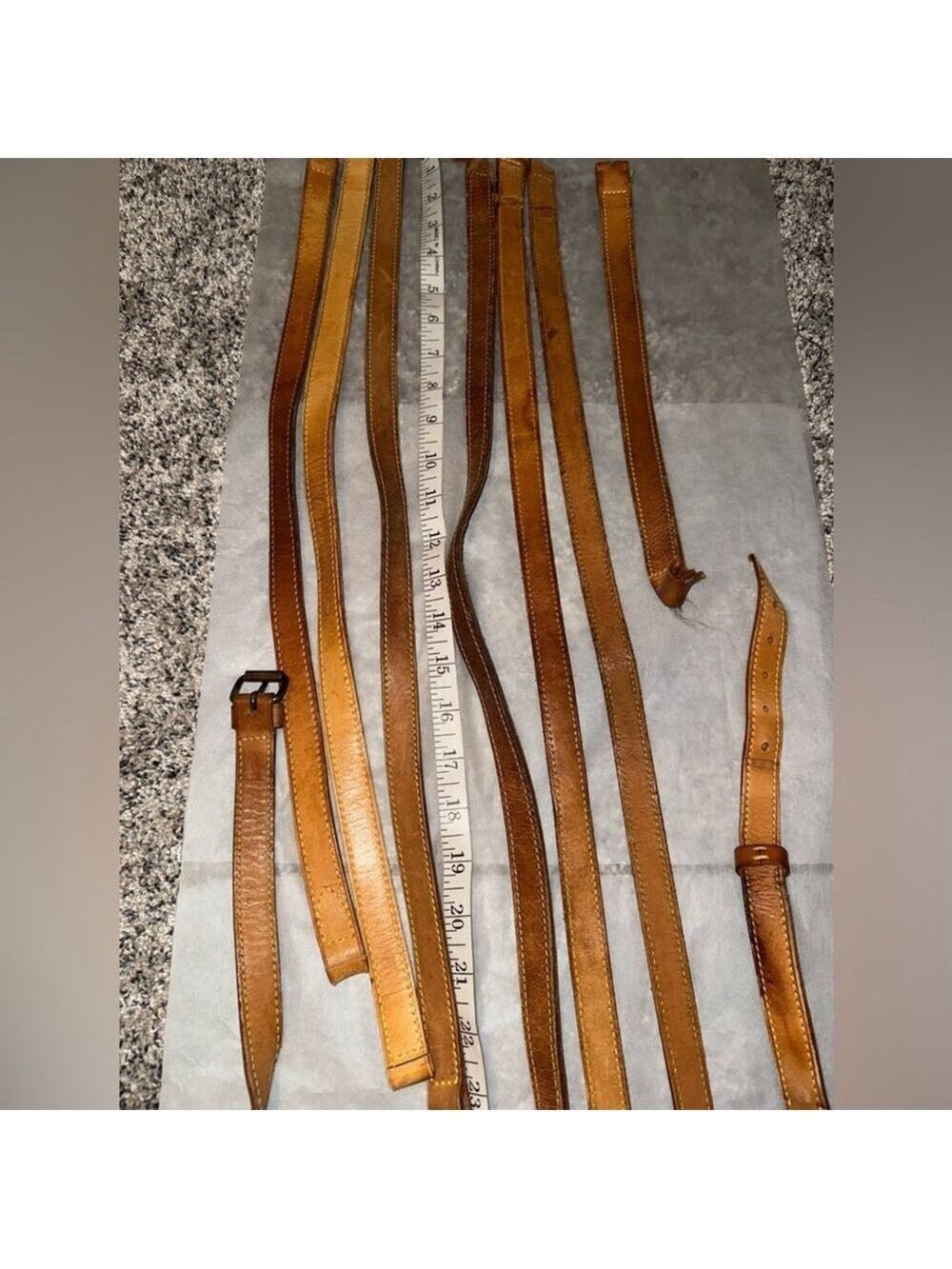 Vachetta Leather Strap Repair Bundle Large Lot Patina Replacement Pieces SKU 014 - Picture 6 of 15